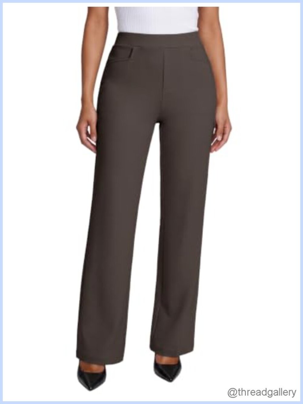 Women's Stretchy Dress Pants Business Casual Pull On Trousers